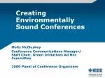 Creating Environmentally Sound Conferences - slide 1