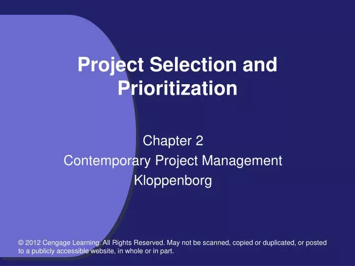 project selection and prioritization