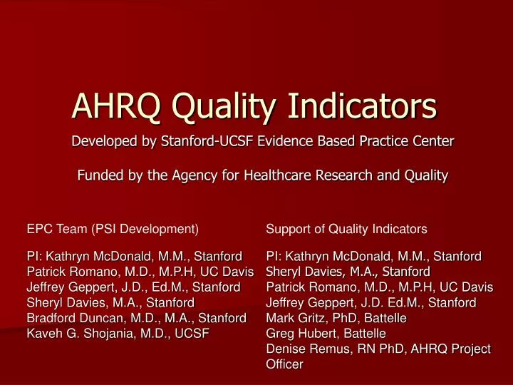 ahrq quality indicators