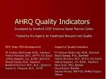 AHRQ Quality Indicators - slide 1