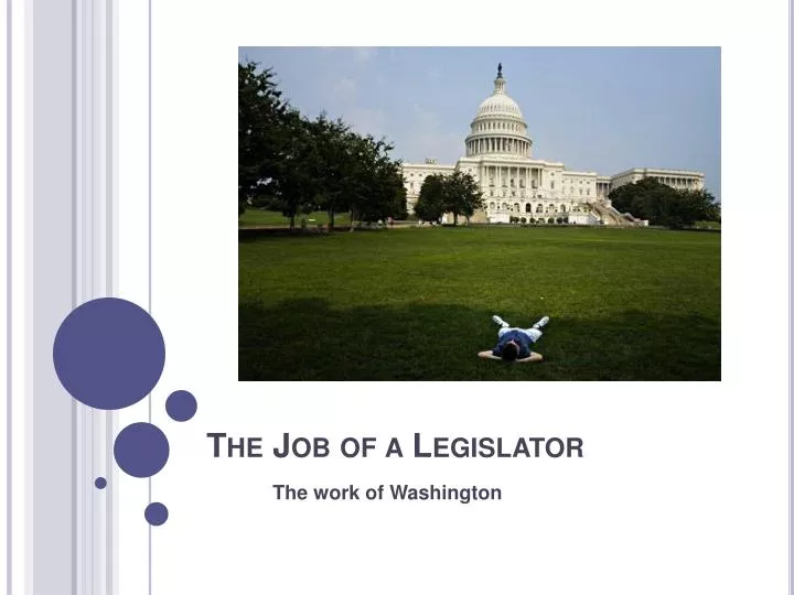 the job of a legislator