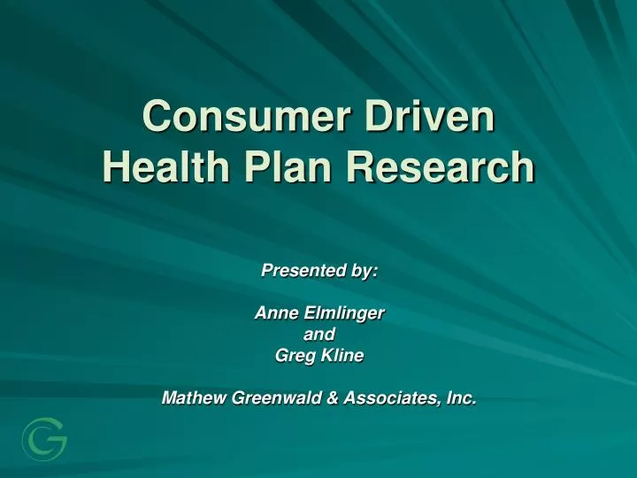 consumer driven health plan research