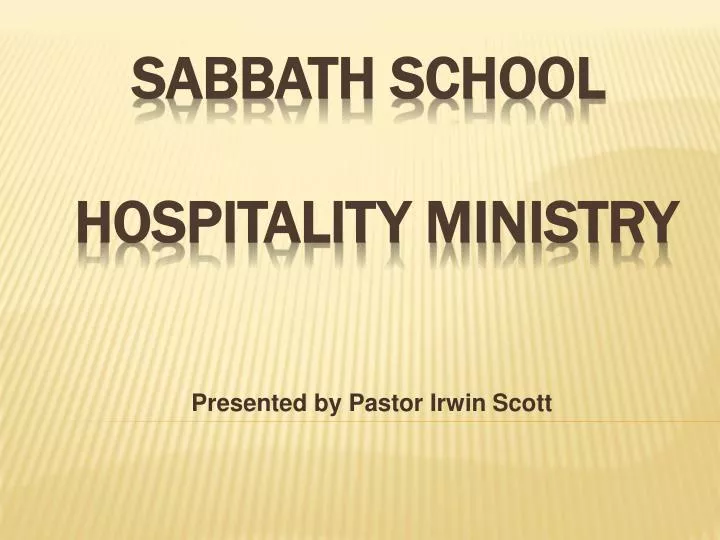 presented by pastor irwin scott