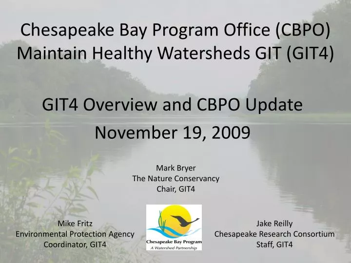 chesapeake bay program office cbpo maintain healthy watersheds git git4