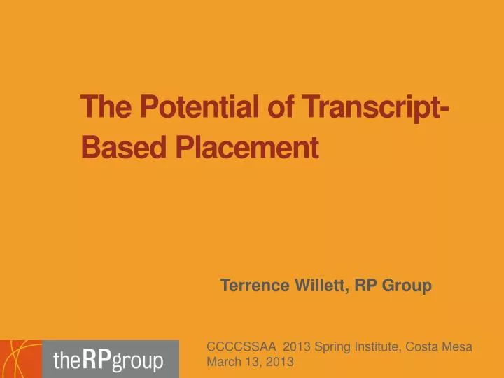 the potential of transcript based placement