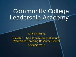 Community College Leadership Academy
