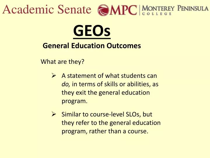 geos general education outcomes