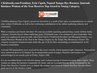 clickbooth.com president, erin cigich, named tampa bay busin