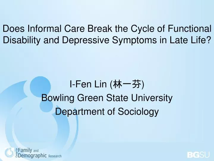 does informal care break the cycle of functional disability and depressive symptoms in late life