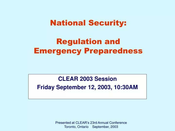 clear 2003 session friday september 12 2003 10 30am