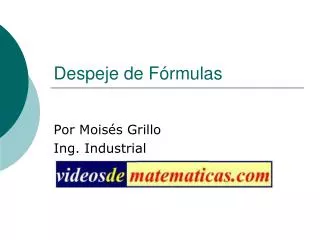 despeje de f rmulas