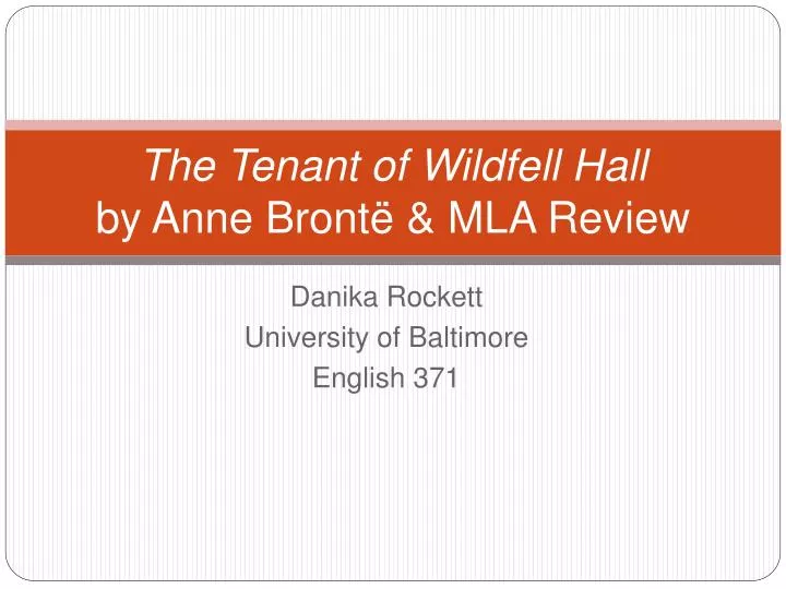 the tenant of wildfell hall by anne bront mla review