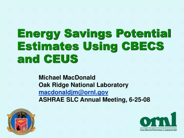 energy savings potential estimates using cbecs and ceus