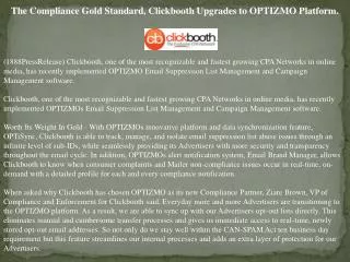 the compliance gold standard, clickbooth upgrades to optizmo