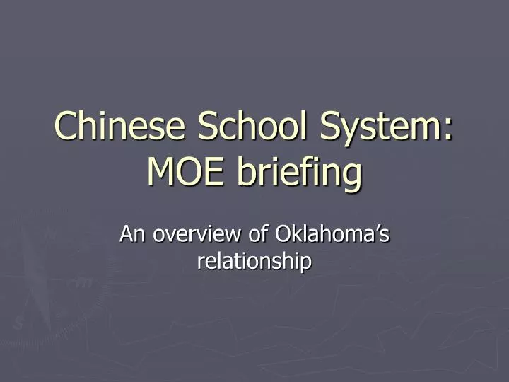 chinese school system moe briefing
