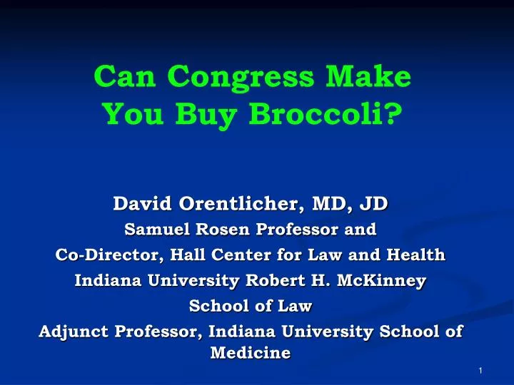 can congress make you buy broccoli
