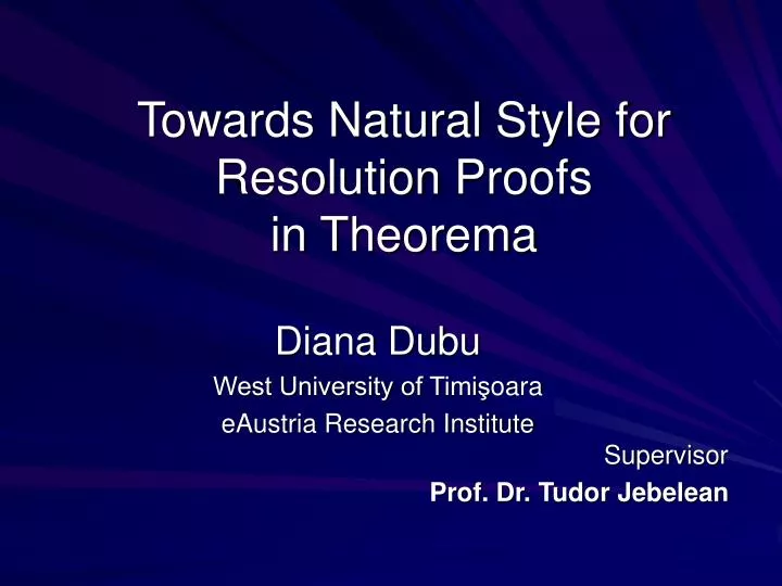 towards natural style for resolution proofs in theorema