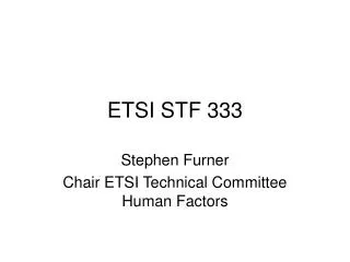 ETSI STF 333