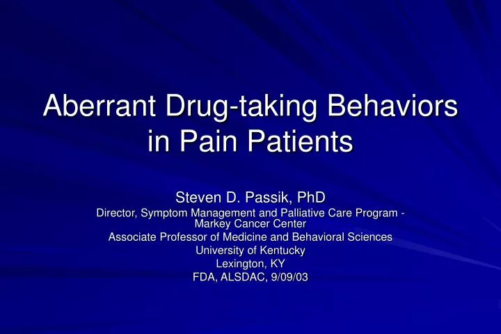 aberrant drug taking behaviors in pain patients