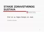 STANJE ZDRAVSTVENOG SUSTAVA - slide 1