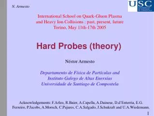 Hard Probes (theory)
