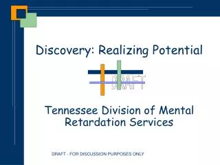 Discovery: Realizing Potential Tennessee Division of Mental Retardation Services