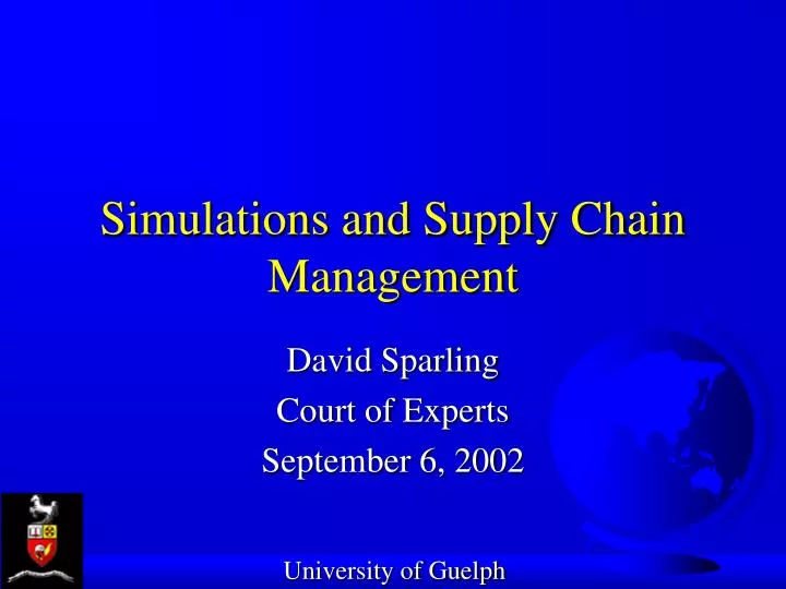 simulations and supply chain management