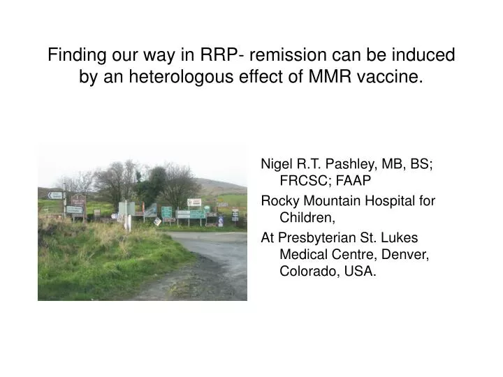 finding our way in rrp remission can be induced by an heterologous effect of mmr vaccine