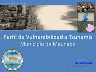 Perfil de Vulnerabilidad a Tsunamis Municipio de Maunabo