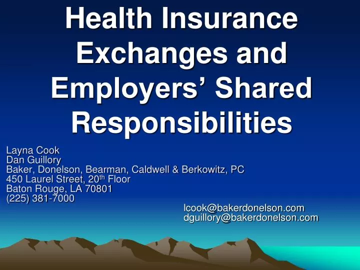 health insurance exchanges and employers shared responsibilities