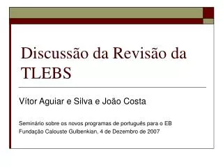 discuss o da revis o da tlebs