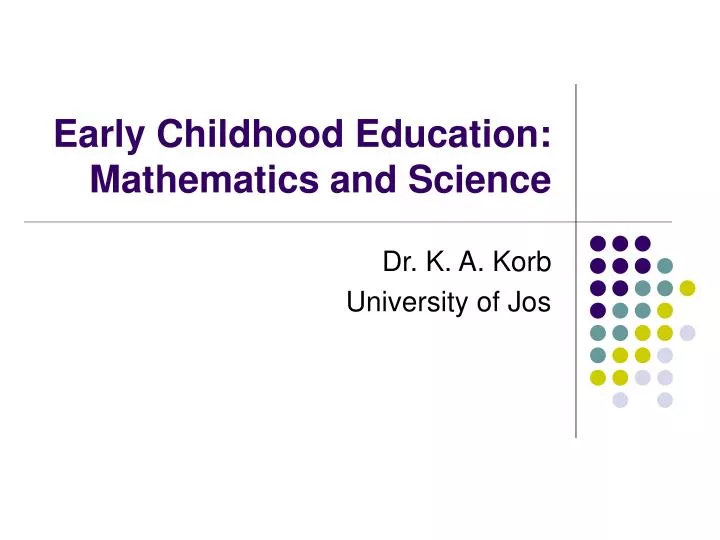 early childhood education mathematics and science