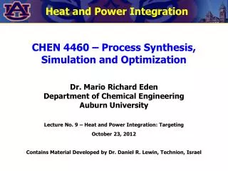 Heat and Power Integration