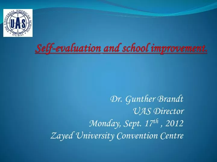 self evaluation and school improvement