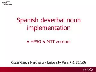 Spanish deverbal noun implementation