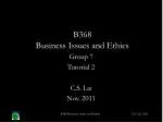 B368 Business Issues and Ethics - slide 1