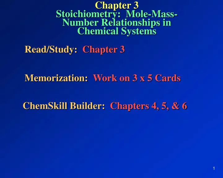 chapter 3 stoichiometry mole mass number relationships in chemical systems