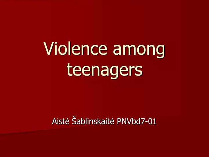 violence among teenagers