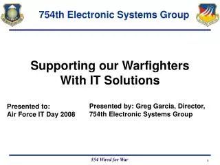 Supporting our Warfighters With IT Solutions