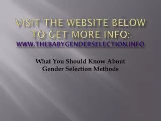 What You Should Know About Gender Selection Methods