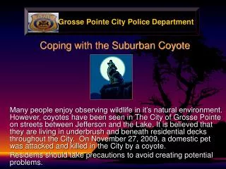 Coping with the Suburban Coyote