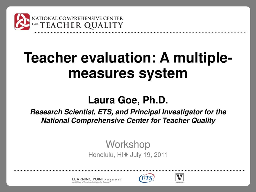 PPT - Teacher evaluation : A multiple-measures system PowerPoint ...