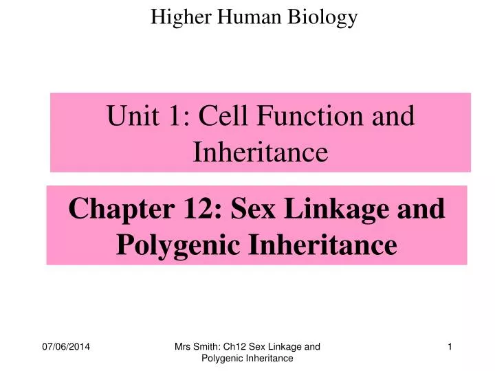 chapter 12 sex linkage and polygenic inheritance