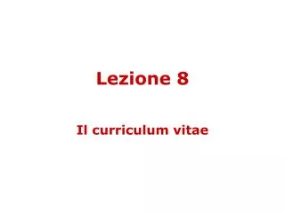 Lezione 8