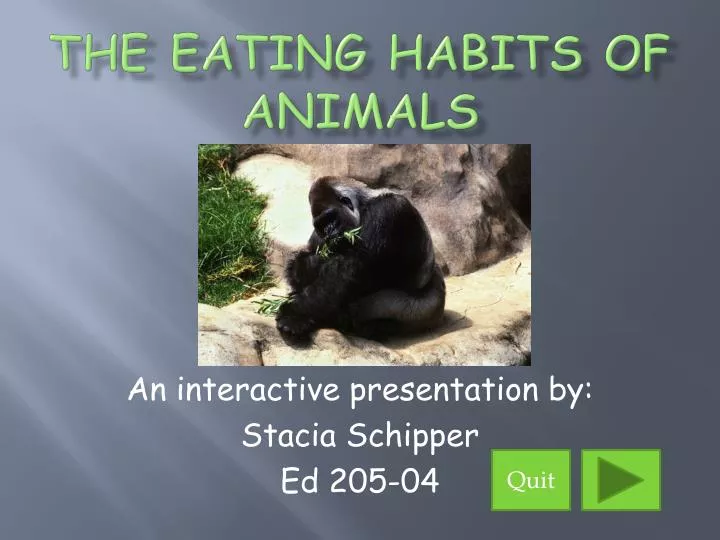 the eating habits of animals