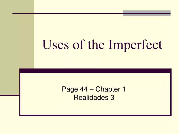 uses of the imperfect