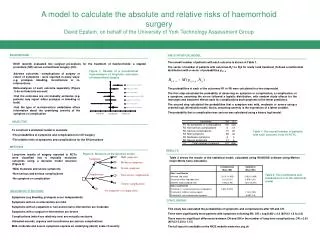 A model to calculate the absolute and relative risks of haemorrhoid surgery David Epstein, on behalf of the University