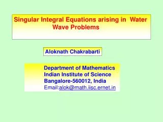 Singular Integral Equations arising in Water Wave Problems