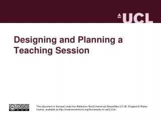 Designing and Planning a Teaching Session