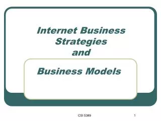 Internet Business Strategies and